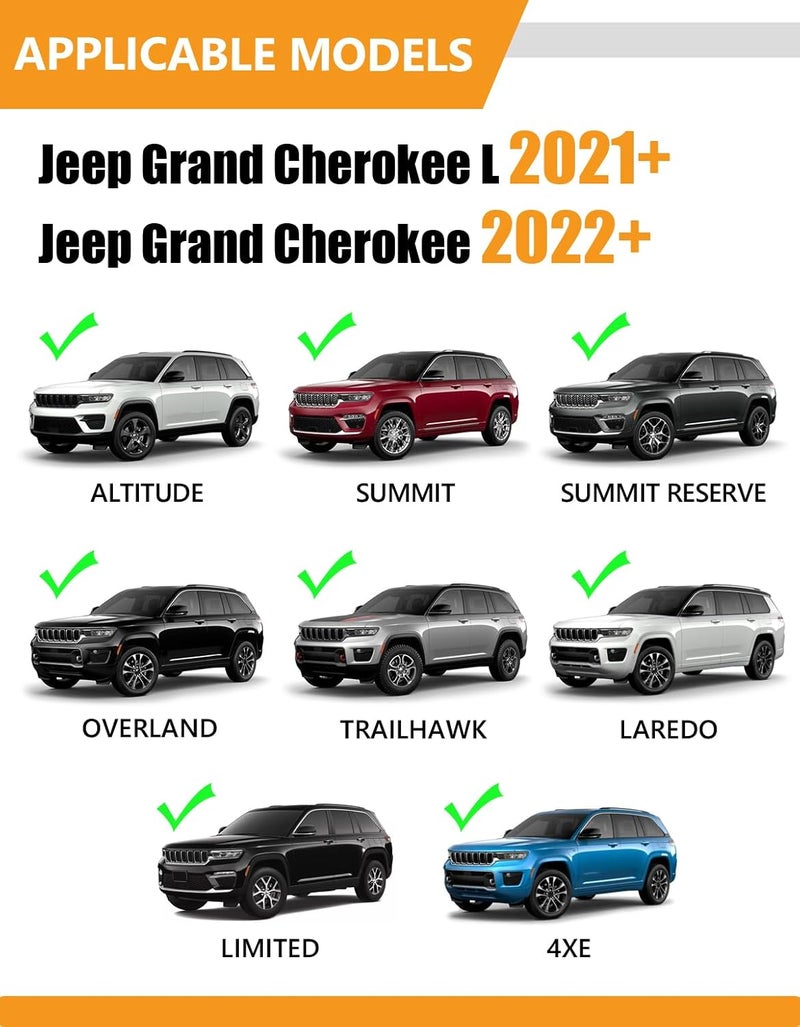 KINGGERI All Aluminum Roof Rack Cross Bars Compatible with Jeep Grand Cherokee L 2021-2026 and 2022-2026 Grand Cherokee WL. 260lb Lockable Heavy Duty Crossbars Rooftop Cargo Basket Luggage Kayak - Image 2